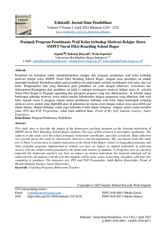 Dampak Program Pembinaan Wali Kelas terhadap Motivasi Belajar Siswa SMPIT Nurul Fikri Boarding School Bogor.pdf