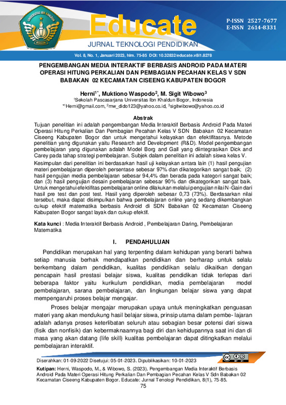 Pengembangan Media Interaktif Berbasis Android Pada Materi Operasi Hitung Perkalian Dan Pembagian Pecahan Kelas V SDN Babakan 02 Kecamatan Ciseeng Kabupaten Bogor.pdf