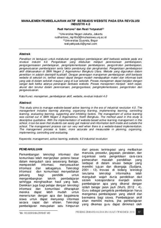 Manajemen Pembelajaran Aktif Berbasis Website Pada Era Revolusi Industri 4.0.pdf