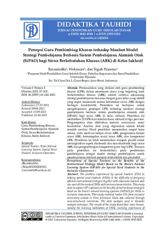 Persepsi Guru Pembimbing Khusus terhadap Manfaat Model Strategi Pembelajaran Berbasis Sistem Pembelajaran Alamiah Otak (SiPAO) bagi Siswa Berkebutuhan Khusus (ABK) di Kelas ….pdf Persepsi Guru Pembimbing Khusus terhadap Manfaat Model Strategi Pembelajaran Berbasis Sistem Pembelajaran Alamiah Otak (SiPAO) bagi Siswa Berkebutuhan Khusus (ABK) di Kelas ….pdf