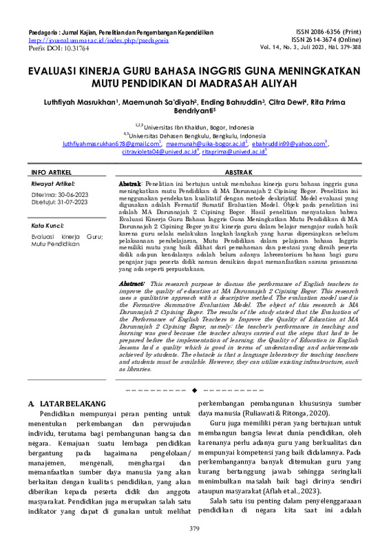 EVALUASI KINERJA GURU BAHASA INGGRIS GUNA MENINGKATKAN MUTU PENDIDIKAN DI MADRASAH ALIYAH.pdf