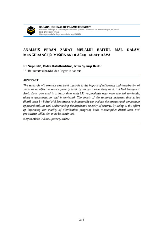 Analisis Peran Zakat Melalui Baitul Mal dalam Mengurangi Kemiskinan di Aceh Barat Daya.pdf