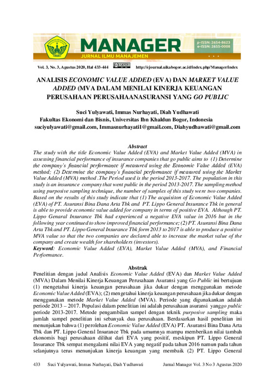 ANALISIS ECONOMIC VALUE ADDED (EVA) DAN MARKET VALUE ADDED (MVA DALAM MENILAI KINERJA KEUANGAN PERUSAHAAN PERUSAHAANASURANSI YANG GO PUBLIC.pdf
