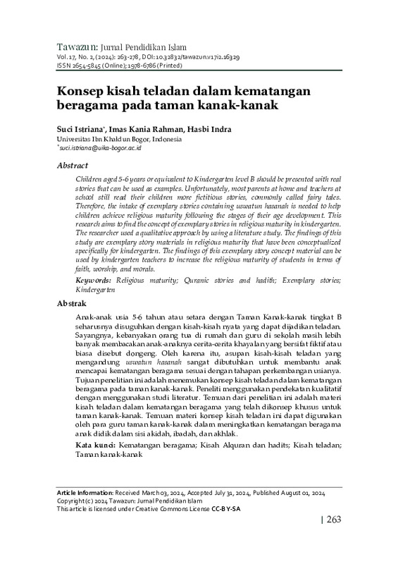 The Concept of Exemplary Stories in Religious Maturity at Kindergarten.pdf The Concept of Exemplary Stories in Religious Maturity at Kindergarten.pdf