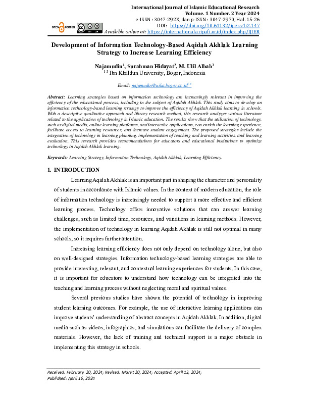 Development of Information Technology-Based Aqidah Akhlak Learning Strategy to Increase Learning Efficiency.pdf