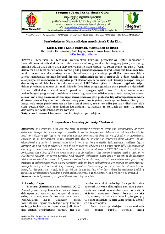 Pembelajaran Kemandirian untuk Anak Usia Dini.pdf Pembelajaran Kemandirian untuk Anak Usia Dini.pdf