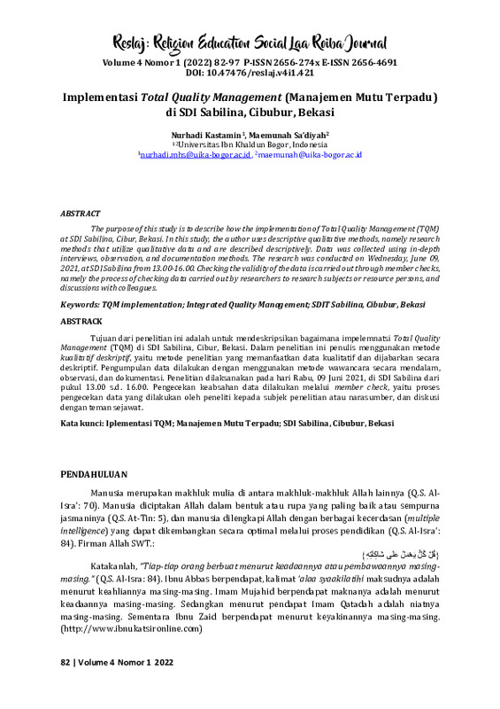 Implementasi Total Quality Management (Manajemen Mutu Terpadu) di SDI Sabilina Bekasi.pdf Implementasi Total Quality Management (Manajemen Mutu Terpadu) di SDI Sabilina Bekasi.pdf