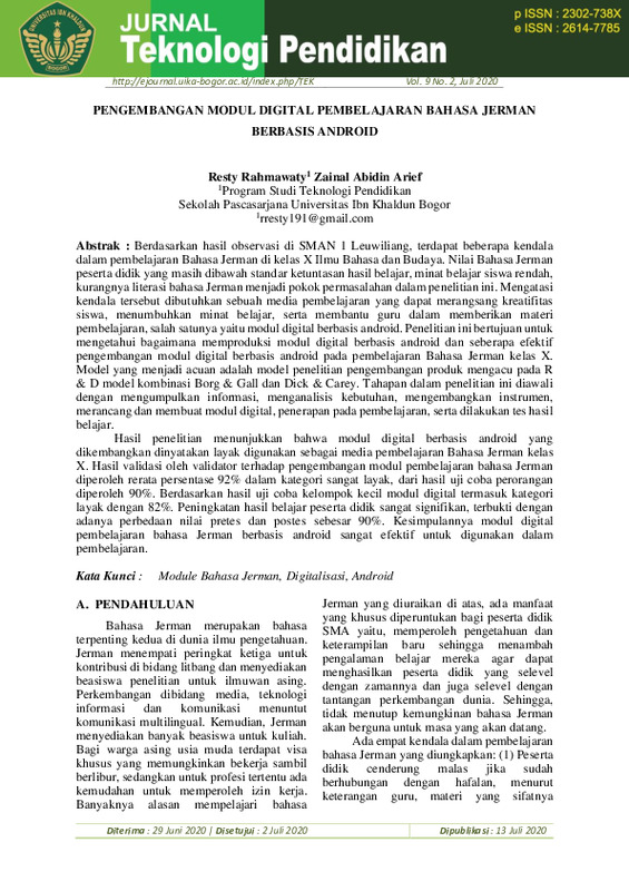 Pengembangan modul digital pembelajaran bahasa jerman berbasis android.pdf Pengembangan modul digital pembelajaran bahasa jerman berbasis android.pdf