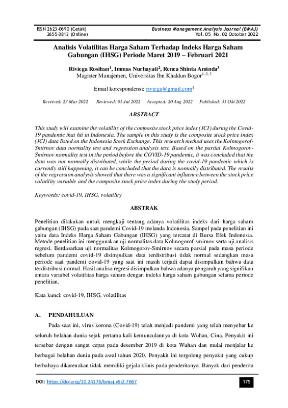 Analisis Volatilitas Harga Saham Terhadap Indeks Harga Saham Gabungan (Ihsg) Periode Maret 2019–Februari 2021.pdf