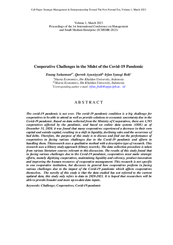 Cooperative Challenges in the Midst of the Covid-19 Pandemic.pdf