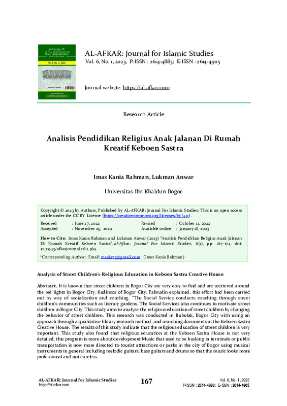 Analisis Pendidikan Religius Anak Jalanan Di Rumah Kreatif Keboen Sastra.pdf