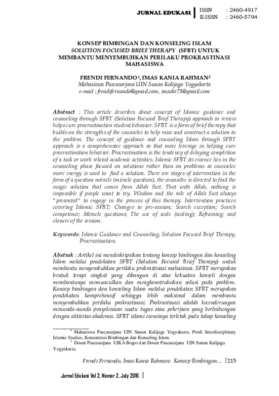 Konsep Bimbingan Dan Konseling Islam Solution Focused Brief Therapy (SFBT) Untuk Membantu Menyembuhkan Perilaku Prokrastinasi Mahasiswa.pdf