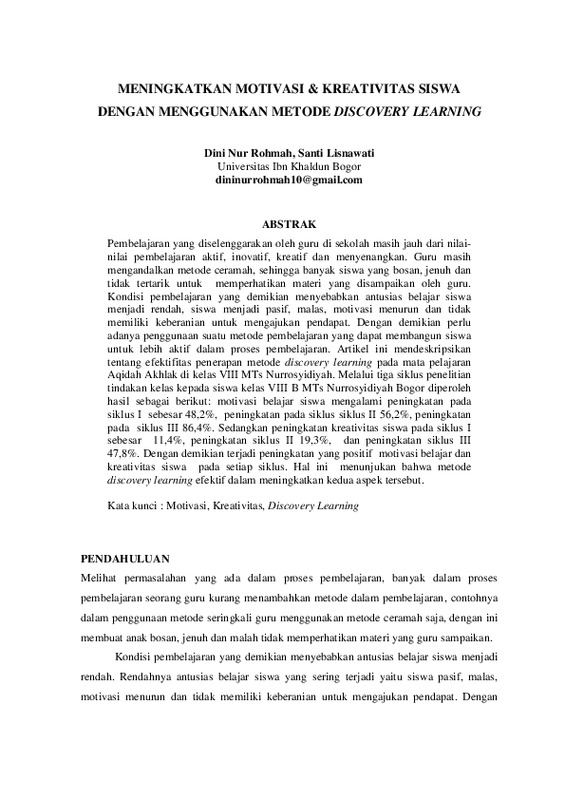 MENINGKATKAN MOTIVASI & KREATIVITAS SISWA DENGAN MENGGUNAKAN METODE DISCOVERY LEARNING.pdf