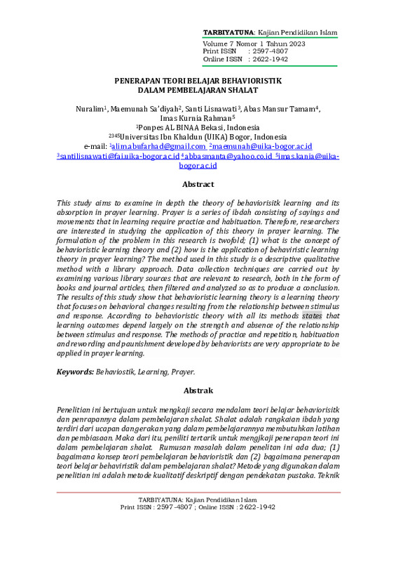 PENERAPAN TEORI BELAJAR BEHAVIORISTIK DALAM PEMBELAJARAN SHALAT.pdf
