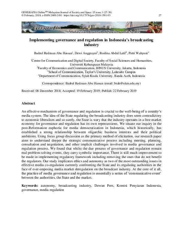 Implementing governance and regulation in Indonesia’s broadcasting industry.pdf