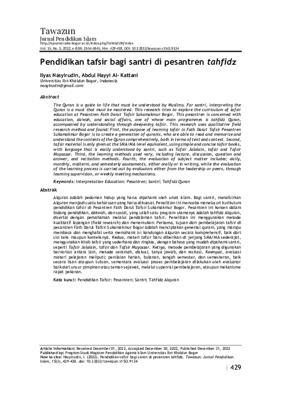 Pendidikan tafsir bagi santri di pesantren tahfidz.pdf