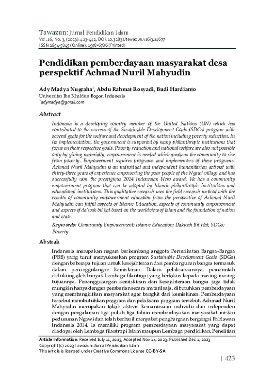 Pendidikan pemberdayaan masyarakat desa perspektif Achmad Nuril Mahyudin.pdf