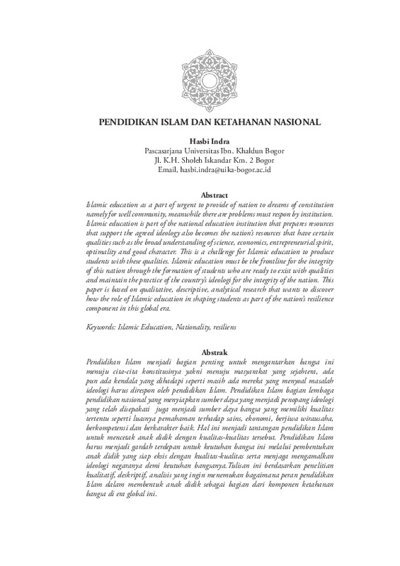 PENDIDIKAN ISLAM DAN KETAHANAN NASIONAL.pdf