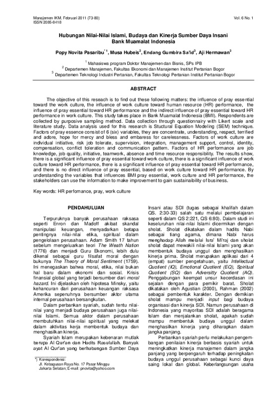 Hubungan Nilai-Nilai Islami, Budaya dan Kinerja Sumber Daya Insani Bank Muamalat Indonesia.pdf