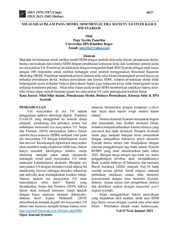 NILAI-NILAI ISLAM PADA MODEL SDM MENUJU ERA SOCIETY 5.0STUDI KASUS BNI SYARIAH.pdf