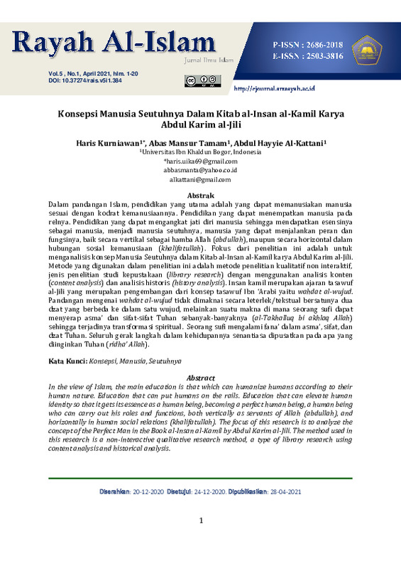 Konsepsi Manusia Seutuhnya Dalam Kitab al-Insan al-Kamil Karya Abdul Karim al-Jili.pdf