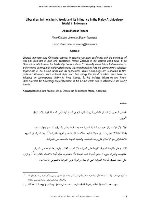 Liberalism in the Islamic World and its influence in the Malay Archipelago Model in Indonesia.pdf