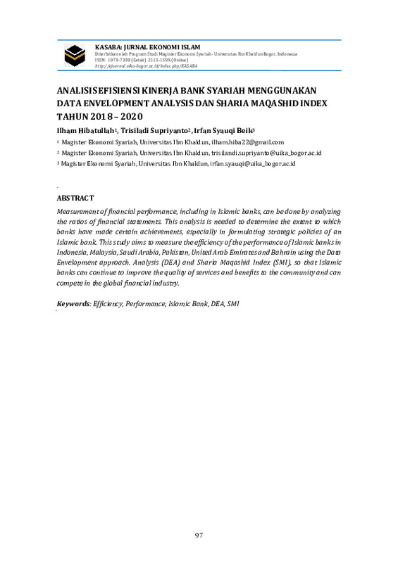 ANALISIS EFISIENSI KINERJA BANK SYARIAH MENGGUNAKAN DATA ENVELOPMENT DAN SHARIA MAQOSID INDEX TAHUN 2018-2020.pdf ANALISIS EFISIENSI KINERJA BANK SYARIAH MENGGUNAKAN DATA ENVELOPMENT DAN SHARIA MAQOSID INDEX TAHUN 2018-2020.pdf