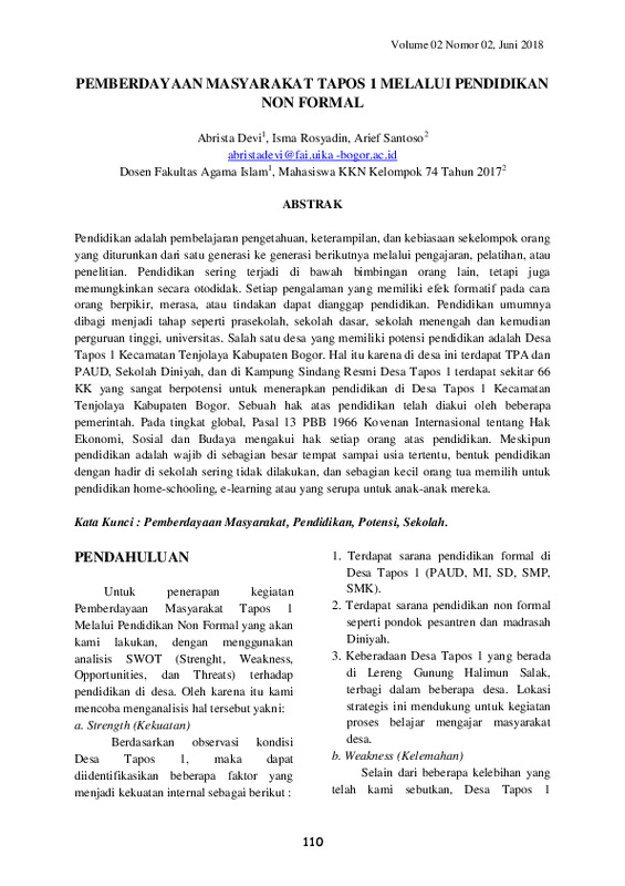 Pemberdayaan Masyarakat Tapos 1 Melalui Pendidikan Non Formal.pdf