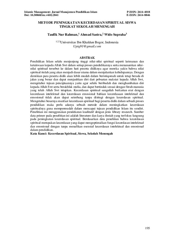 Metode peningkatan kecerdasan spiritual siswa tingkat sekolah menengah.pdf Metode peningkatan kecerdasan spiritual siswa tingkat sekolah menengah.pdf