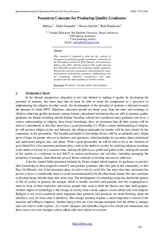 Pesantren Concepts for Producing Quality Graduates.pdf Pesantren Concepts for Producing Quality Graduates.pdf