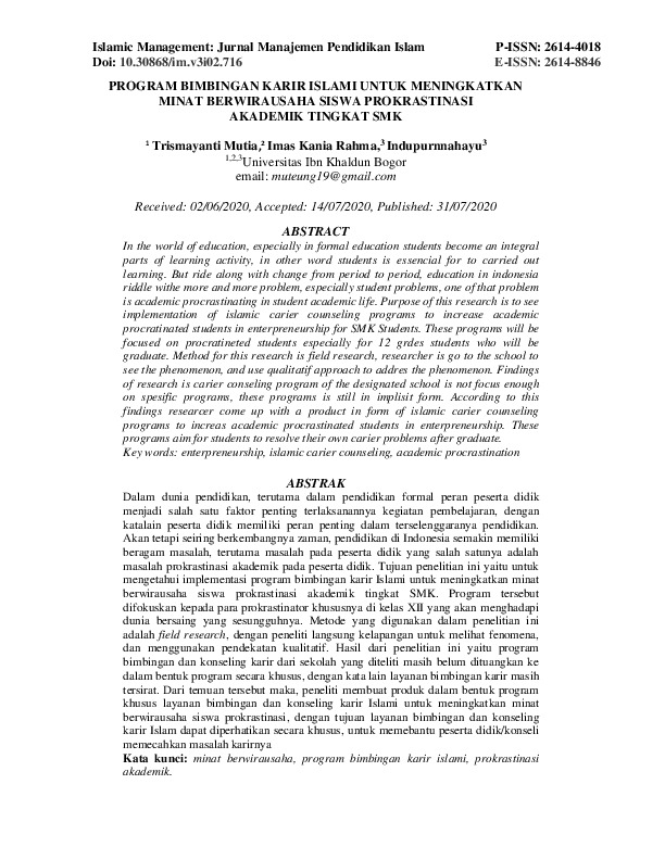 Program Bimbingan Karir Islami untuk Meningkatkan Minat Berwirausaha Siswa Prokrastinasi Akademik Tingkat SMK.pdf Program Bimbingan Karir Islami untuk Meningkatkan Minat Berwirausaha Siswa Prokrastinasi Akademik Tingkat SMK.pdf