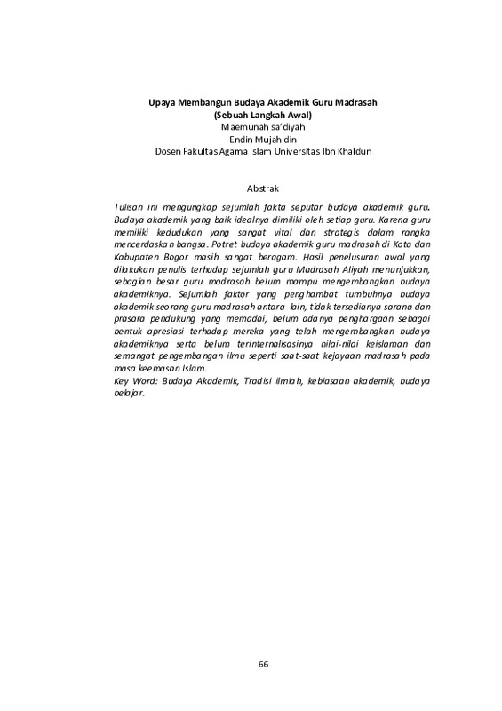 Upaya Membangun Budaya Akademik Guru Madrasah (Sebuah Langkah Awal).pdf