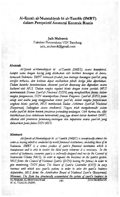 Al-Ijarah al-Muntahiyah bi al-Tamlik (IMBT) dalam Perspektif Anatomi Kontrak Bisnis.pdf
