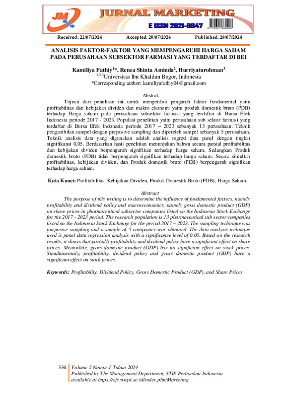 ANALISIS FAKTOR-FAKTOR YANG MEMPENGARUHI HARGA SAHAM PADA PERUSAHAAN SUBSEKTOR FARMASI YANG TERDAFTAR DI BEI.pdf ANALISIS FAKTOR-FAKTOR YANG MEMPENGARUHI HARGA SAHAM PADA PERUSAHAAN SUBSEKTOR FARMASI YANG TERDAFTAR DI BEI.pdf