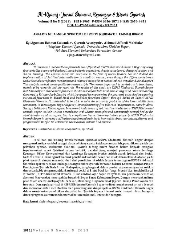 Analisis Nilai-Nilai Spiritual di KSPPS Khidmatul Ummah Bogor.pdf