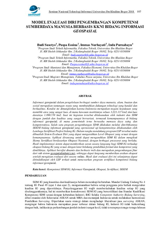 MODEL EVALUASI DIRI PENGEMBANGAN KOMPETENSI SUMBERDAYA MANUSIA BERBASIS KKNI BIDANG INFORMASI GEOSPASIAL.pdf