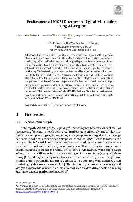Preferences of MSME actors in Digital Marketing using AI-engine.pdf Preferences of MSME actors in Digital Marketing using AI-engine.pdf
