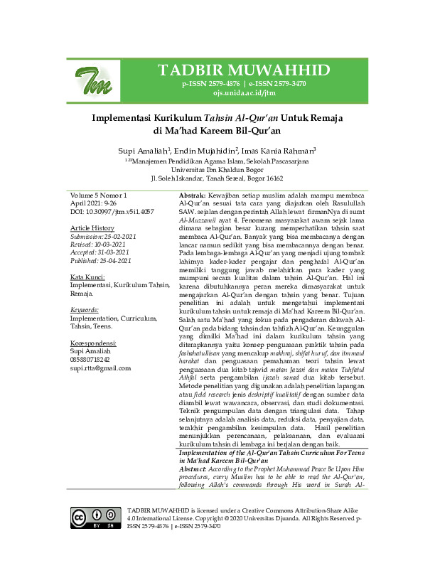 Implementasi Kurikulum Tahsin Al-Quran Untuk Remaja di Ma'had Kareem Bil-Quran.pdf
