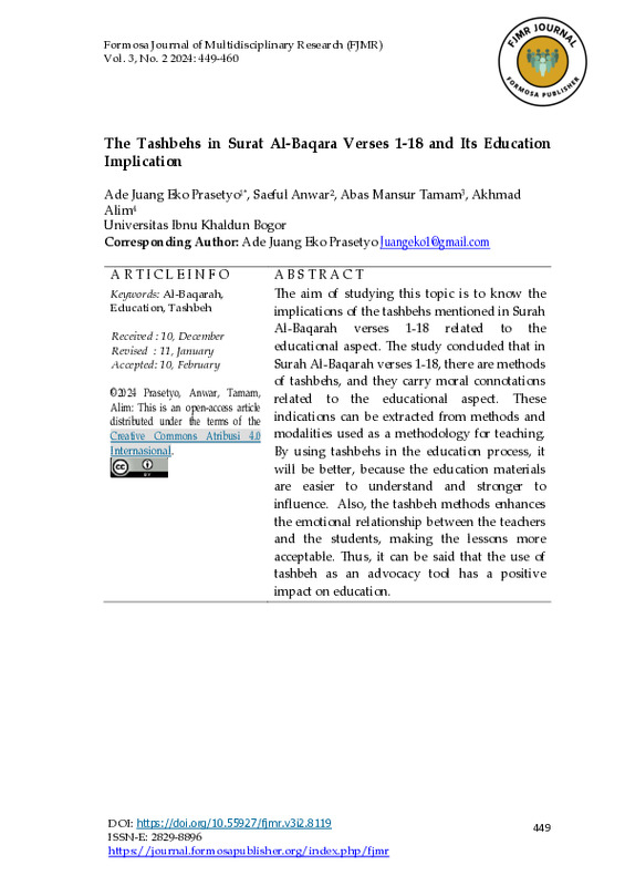 The Tashbehs in Surat Al-Baqara Verses 1-18 and Its Education Implication.pdf