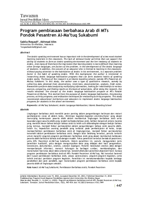 Program pembiasaan berbahasa Arab di MTs Pondok Pesantren Al-Ma'tuq Sukabumi.pdf Program pembiasaan berbahasa Arab di MTs Pondok Pesantren Al-Ma'tuq Sukabumi.pdf