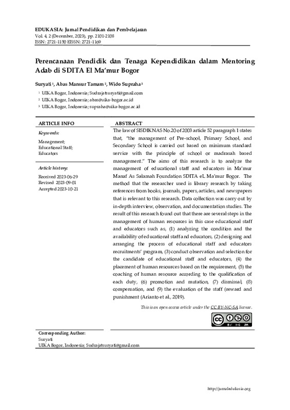 Perencanaan Pendidik dan Tenaga Kependidikan dalam Mentoring Adab di SDITA El Ma’mur Bogor.pdf