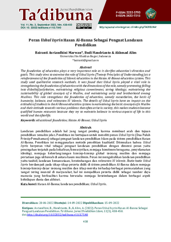 Peran Ushul Isyrin Hasan Al-Banna Sebagai Penguat Landasan Pendidikan.pdf Peran Ushul Isyrin Hasan Al-Banna Sebagai Penguat Landasan Pendidikan.pdf