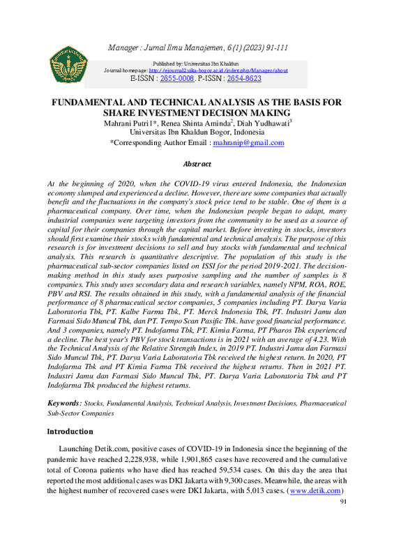 FUNDAMENTAL AND TECHNICAL ANALYSIS AS THE BASIS FOR SHARE INVESTMENT DECISION MAKING.pdf FUNDAMENTAL AND TECHNICAL ANALYSIS AS THE BASIS FOR SHARE INVESTMENT DECISION MAKING.pdf