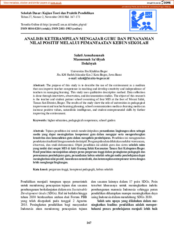 Analisis Keterampilan Mengajar Guru dan Penanaman Nilai Positif Melalui Pemanfaatan Kebun Sekolah.pdf