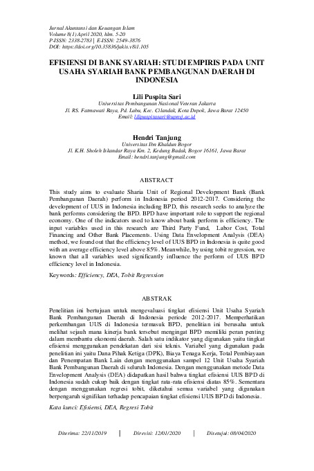 Efisiensi di Bank Syariah Studi Empiris pada Unit Usaha Syariah Bank Pembangunan Daerah di Indonesia.pdf
