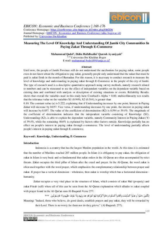Measuring The Level Of Knowledge And Understanding Of Jambi City Communities In Paying Zakat Through E-Commerce.pdf