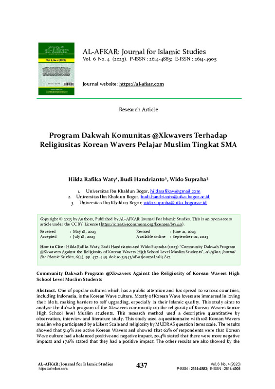 Community Dakwah Program@ Xkwavers Against the Religiosity of Korean Wavers High School Level Muslim Students.pdf