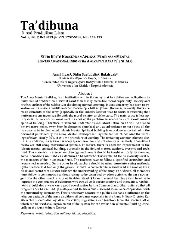 Studi Kritis Konsep dan Aplikasi Pembinaan Mental Tentara Nasional Indonesia Angkatan Darat (TNI AD).pdf Studi Kritis Konsep dan Aplikasi Pembinaan Mental Tentara Nasional Indonesia Angkatan Darat (TNI AD).pdf