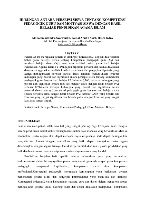 HUBUNGAN ANTARA PERSEPSI SISWA TENTANG KOMPETENSI PEDAGOGIK GURU DAN MOTIVASI SISWA DENGAN HASIL BELAJAR PENDIDIKAN AGAMA ISLAM.pdf HUBUNGAN ANTARA PERSEPSI SISWA TENTANG KOMPETENSI PEDAGOGIK GURU DAN MOTIVASI SISWA DENGAN HASIL BELAJAR PENDIDIKAN AGAMA ISLAM.pdf