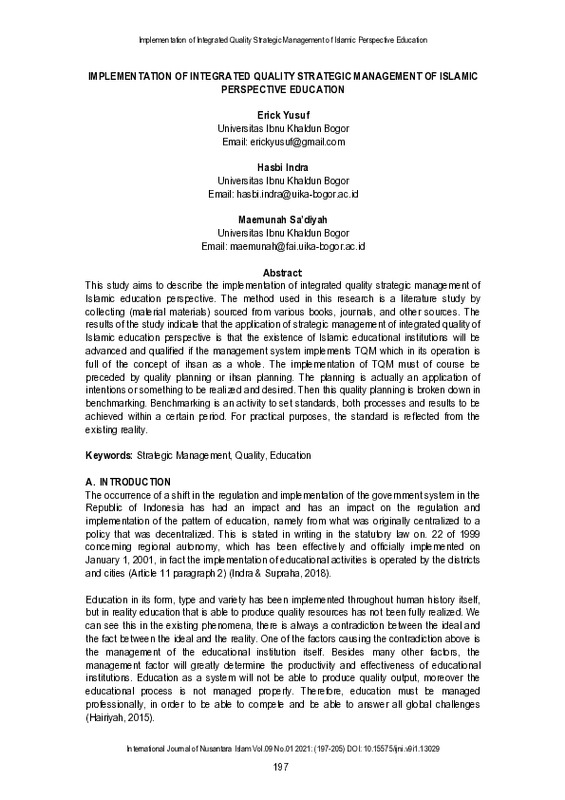 Implementation of Integrated Quality Strategic Management of Islamic Perspective Education.pdf